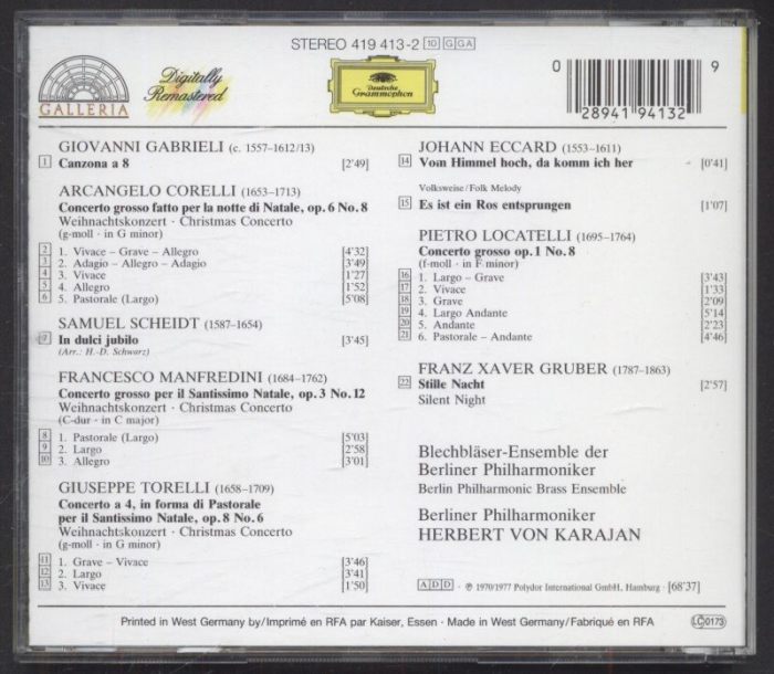 Herbert Von Karajan - Ein Weihnachtskonzert - A Christmas Concert (CD)