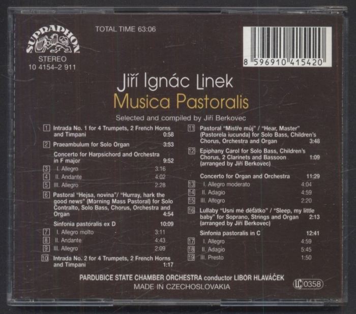 Jiří Ignác Linek - Pardubice State Chamber Orchestra, Libor Hlaváček - Musica Pastoralis (CD)