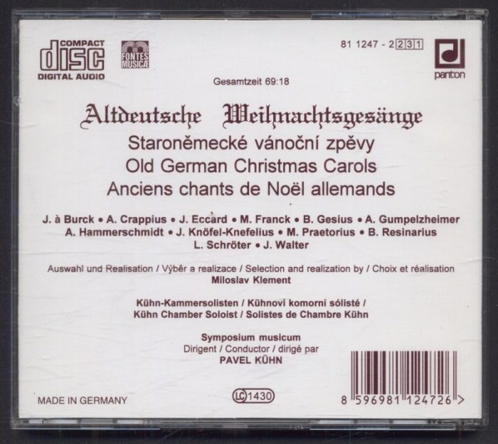 Pavel Kühn - Altdeutsche Weihnachtsgesänge (CD)