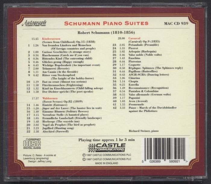 Robert Schumann - Schumann Piano Suites : Kinderszenen / Waldszenen / Carnaval (CD)