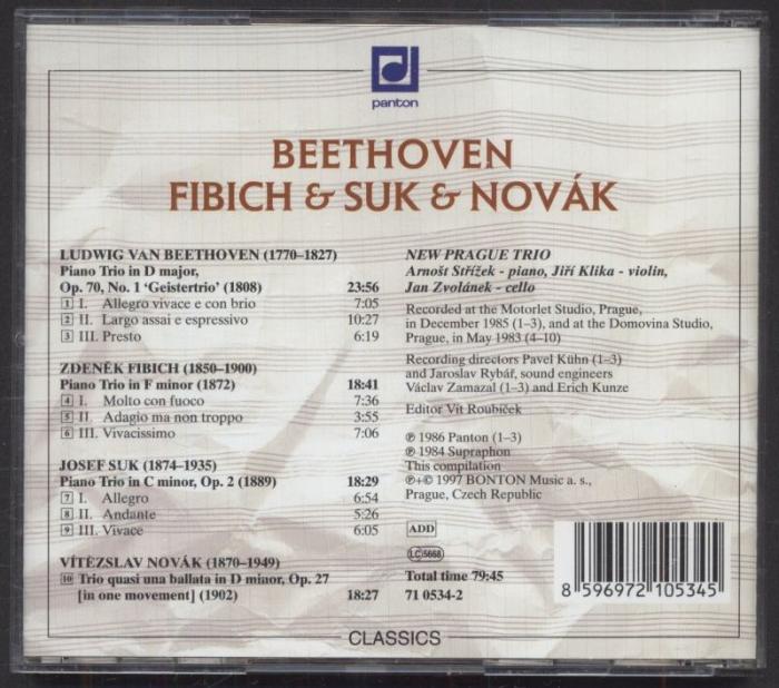 Beethoven & Fibich & Suk & Novák, New Prague Trio - Piano Trios (CD)