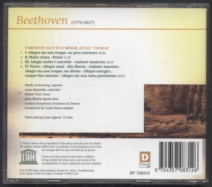 Beethoven / London Symphony Orchestra, Carlo Maria Giulini - Symphony No.9 "Choral" (CD)