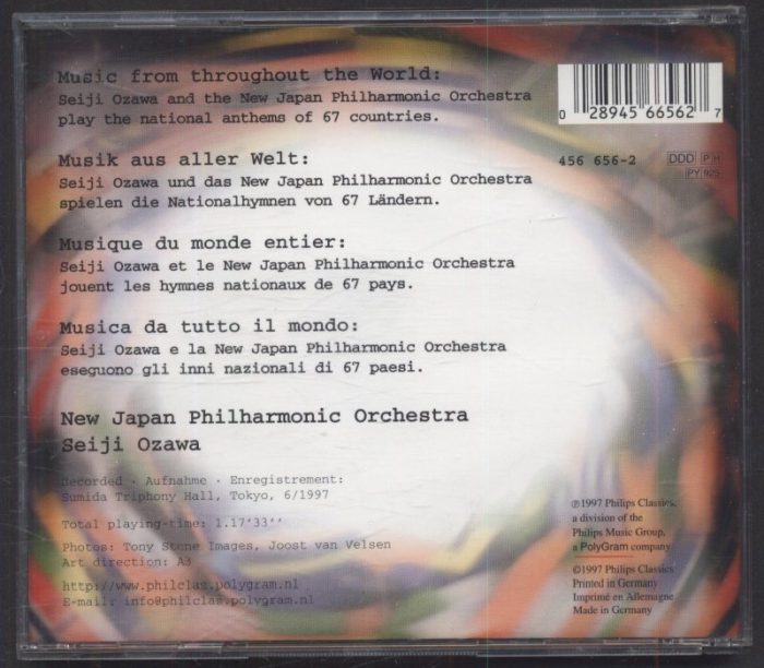 Seiji Ozawa, New Japan Philharmonic Orchestra - National Anthems - Music Of The World (CD)