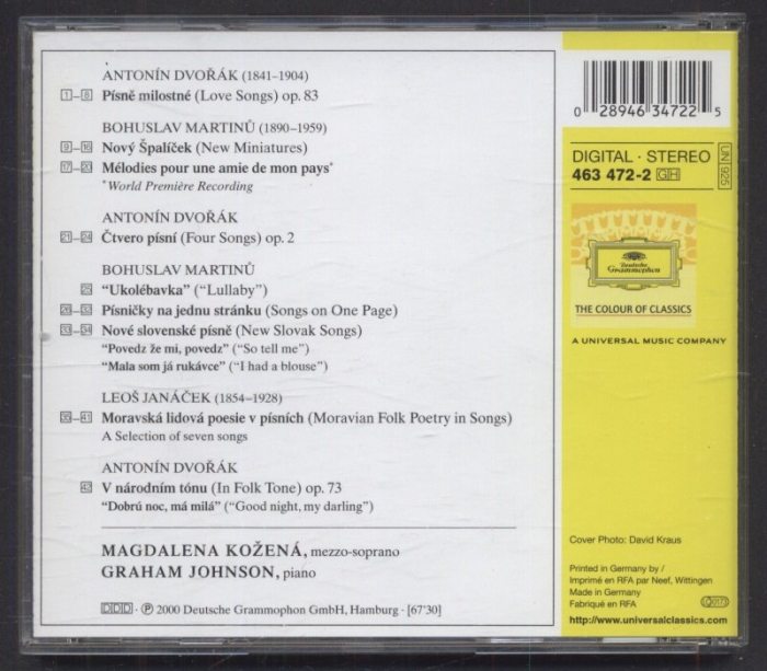 Magdalena Kožená / Dvořák / Janáček / Martinů / Graham Johnson - Love Songs (CD)