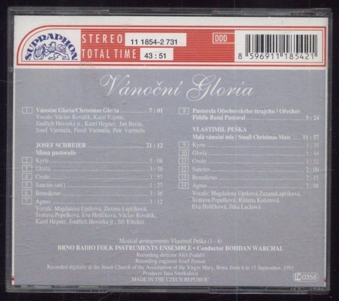 Brněnský rozhlasový orchestr lidových nástrojů /BROLN//Bohdan Warchal Vánoční Gloria (CD)