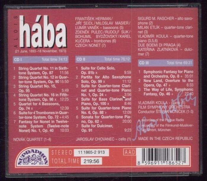 Alois Hába - Centenary (3CD)