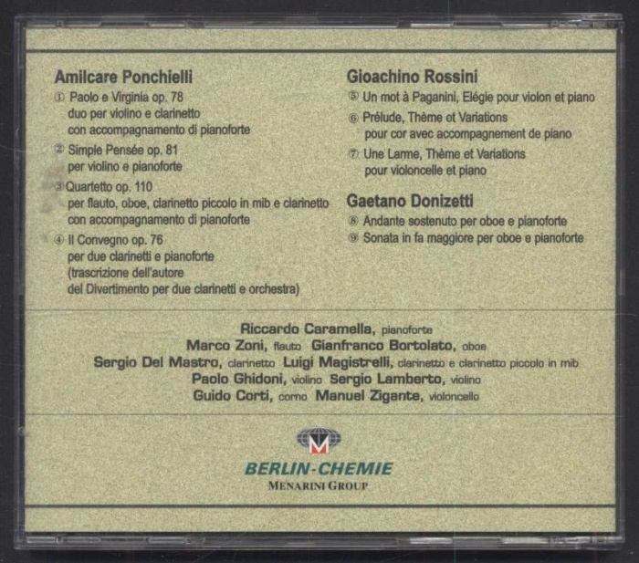 Amilcare Ponchielli, Gioachino Rossini, Gaetano Donizetti - Chamber Music (CD)