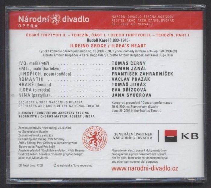 Rudolf Karel, Černý / Dřízgová / Sýkorová / Janál, Jaroslav Kyzlink - Ilseino srdce / Ilsea's Heart (CD)