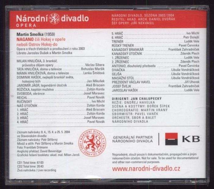 Martin Smolka, Sibera / Maršík / Šmídová / Briscein a další, Jan Chalupecký - Nagano (2CD)