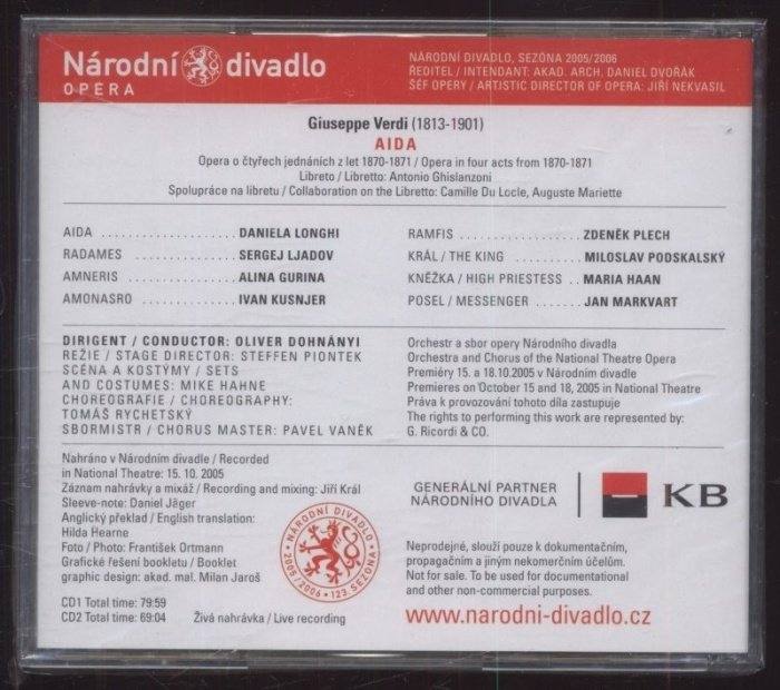 Giuseppe Verdi, Longhi / Ljadov / Gurina / Kusnjer, Oliver Dohnányi - Aida (2CD)