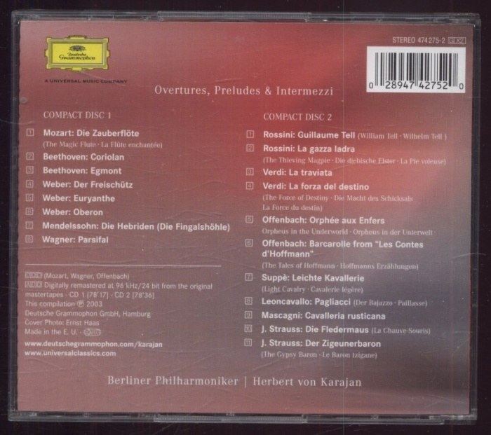 Karajan - Famous Overtures (2CD)