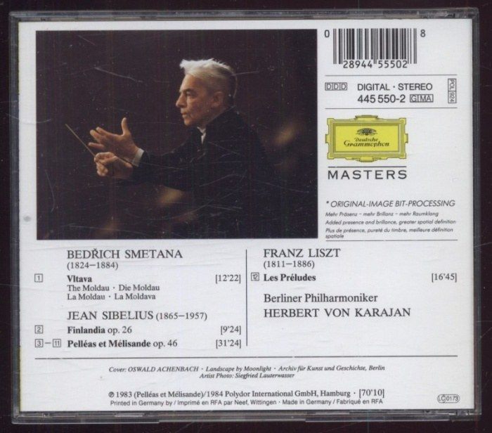 Bedřich Smetana / Franz Liszt / Jean Sibelius / Berliner Philharmoniker / Herbert von Karajan - The Moldau / Les Préludes / Finlandia / Pelléas Et Mélisande (CD)