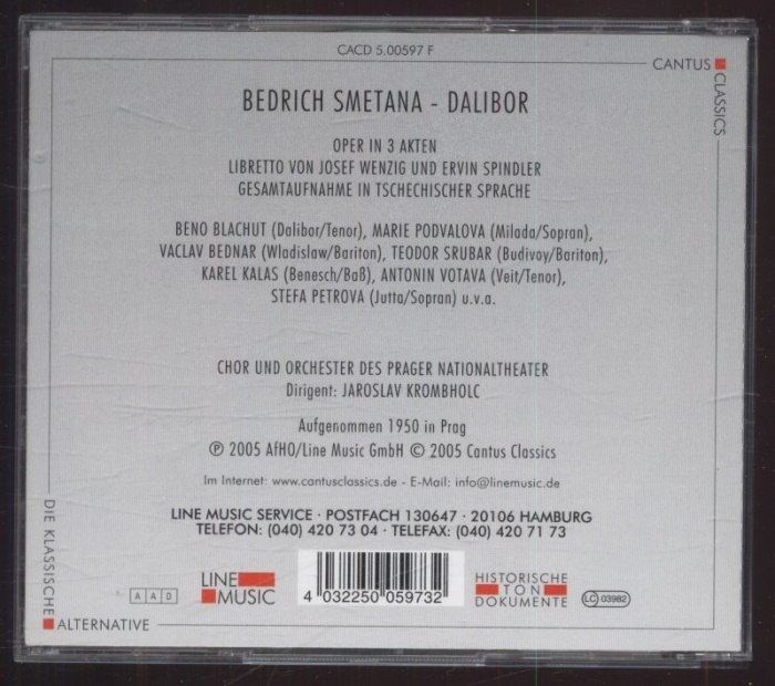 Bedřich Smetana, Orchestr Národního divadla v Praze, Zdeněk Košler - Dalibor - Opera o 3 dějstvích - komplet (2CD)