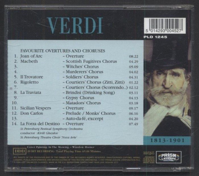 Giuseppe Verdi, St. Petersburg Festival Symphony Orchestra, Kirill Gluzdov - Favourite Overtures & Choruses (CD)