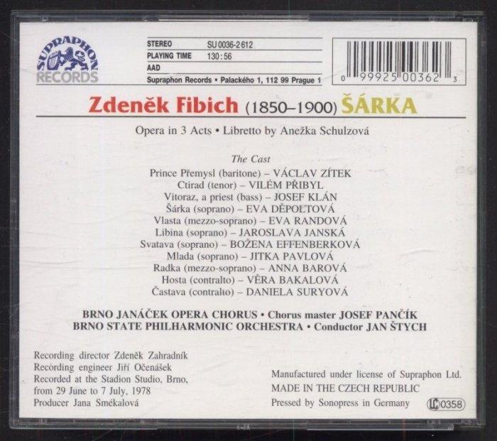 Zdeněk Fibich - Děpoltová, Přibyl, Randová, Brno State Philharmonic Orchestra, Jan Štych - Šárka (2CD)