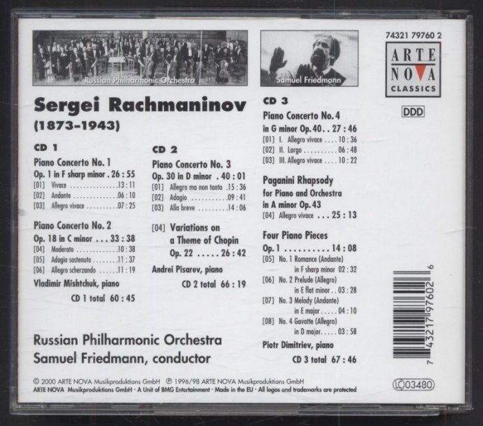 Sergei Rachmaninov - Piano Concertos 1-4 (3CD)