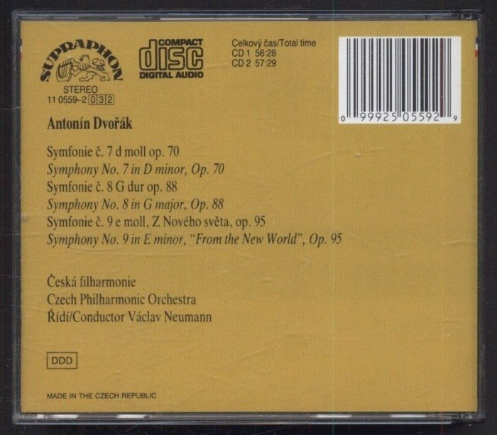 Antonín Dvořák / Václav Neumann, The Czech Philharmonic Orchestra - Symphonies Nos. 7/8/9 "New World" (2CD)