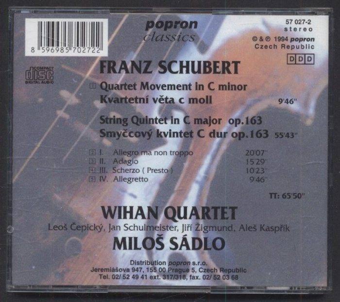 Schubert - Wihan Quartet, Miloš Sádlo - Quartet Movement, String Quintet Op. 163 (CD)
