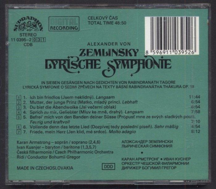 Zemlinsky / Karan Armstrong, Ivan Kusnjer, Czech Philharmonic Orchestra, Bohumil Gregor - Lyrische Symphonie (CD)