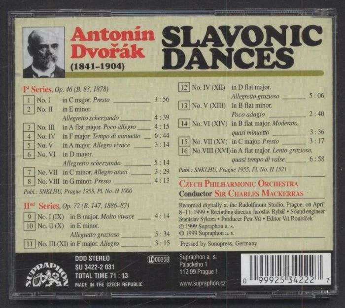Antonín Dvořák, Czech Philharmonic Orchestra, Sir Charles Mackerras - Slavonic Dances (CD)