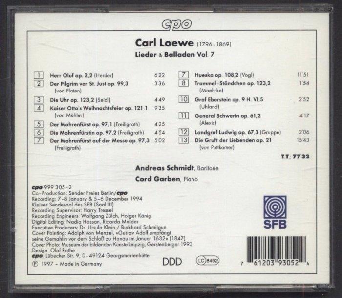 Carl Loewe / Andreas Schmidt, Cord Garben - Lieder & Balladen - Complete Edition Vol. 7 (CD)