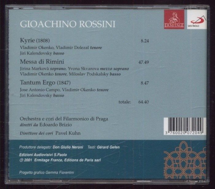 Gioachino Rossini - Orchestra E Coro Filarmonica Di Praga - Laudate Dominum (CD)