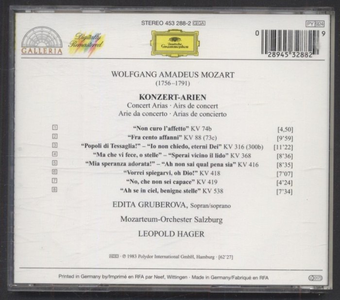 Edita Gruberova, Mozarteum Orchester Salzburg, Leopold Hager - Konzert-Arien / Concert Arias (2CD)