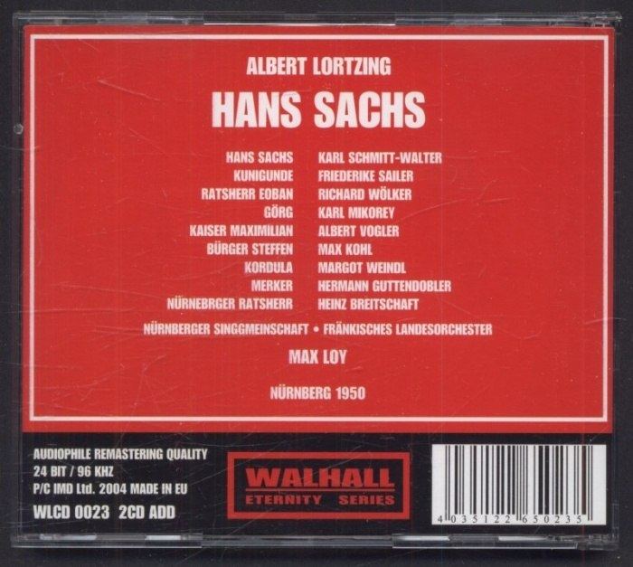 Albert Lortzing / Max Loy; Karl Schmitt Walter, Friederike Sailer, Richard Wölker, Karl Mikorey, Albert Vogler - Hans Sachs (2CD)