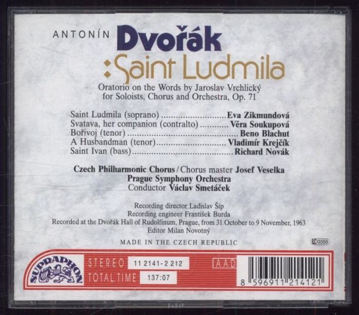 Antonín Dvořák, Czech Philharmonic Chorus, Zikmundová, Soukupová, Novák, Blachut, Krejčík, Prague Symphony Orchestra, Václav Smetáček - Saint Ludmila (2CD)