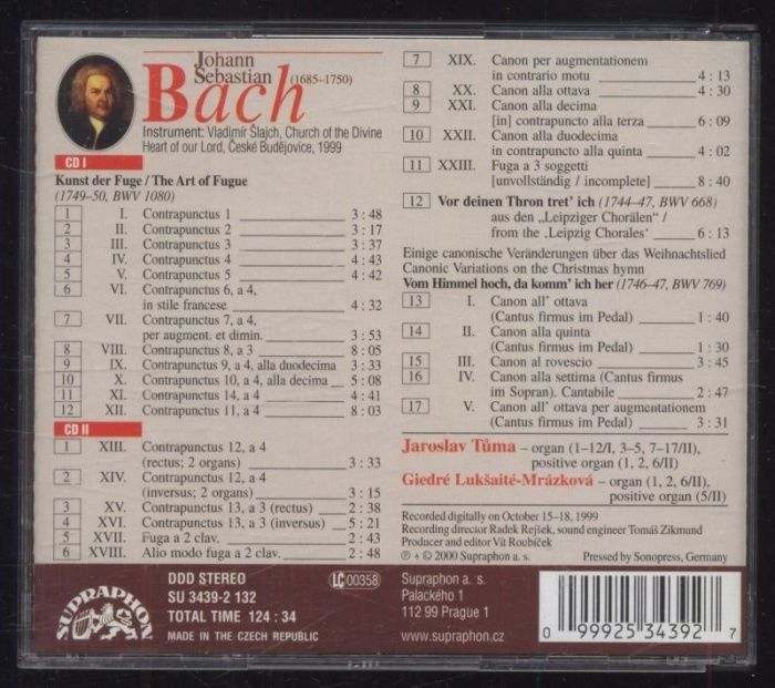Johann Sebastian Bach / Jaroslav Tůma - Kunst Der Fuge  (2CD)