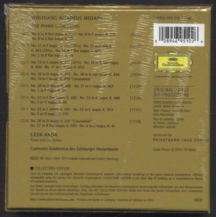 Mozart, Camerata Academica Des Salzburger Mozarteums, Géza Anda - The Piano Concertos (8CD)