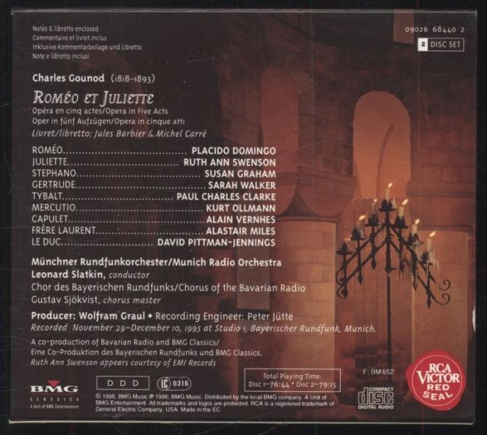Gounod - Placido Domingo, Ruth Ann Swenson, Münchner Rundfunkorchester, Chor Des Bayerischen Rundfunks, Leonard Slatkin - Roméo Et Juliette (2CD)