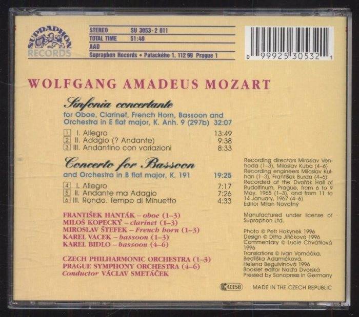 Wolfgang Amadeus Mozart - Sinfonia concertante / Bassoon Concerto (CD)