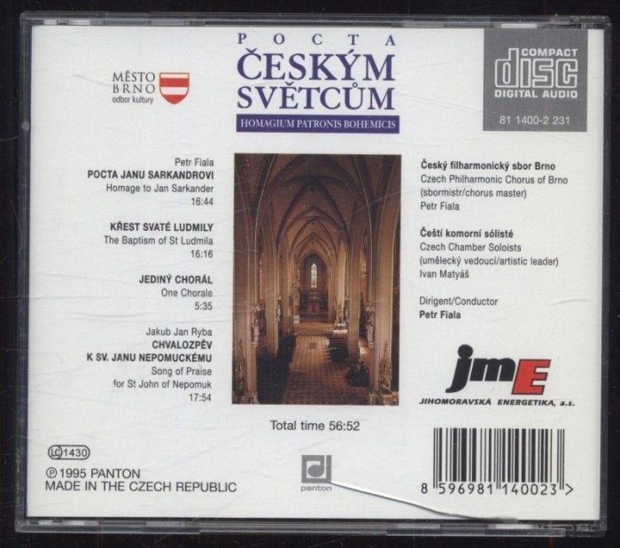 Petr Fiala, Český filharmonický sbor Brno, Čeští komorní sólisté, Ivan Matyáš - Pocta českým světcům / Homagium Patronis Bohemicis (CD)