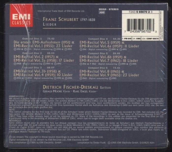 Dietrich Fischer-Dieskau, Schubert, Gerald Moore, Karl Engel - Schubert: Lieder (6CD)