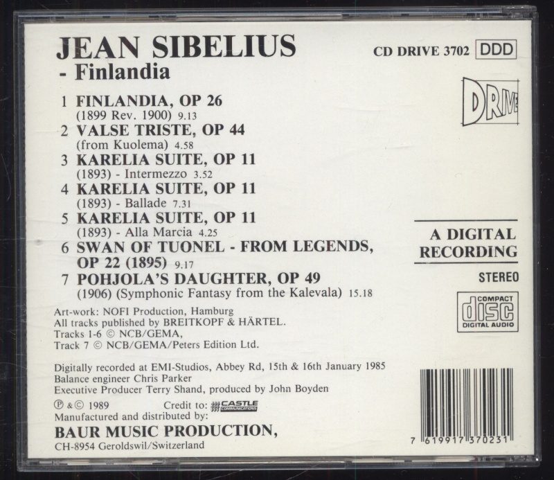 Sibelius, The London Symphony Orchestra Conducted By Gennadi Rozhdestvensky - Finlandia (CD)