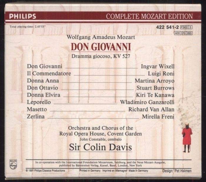 Mozart - Sir Colin Davis - Don Giovanni - Dramma Giocoso, KV 527 (3CD)