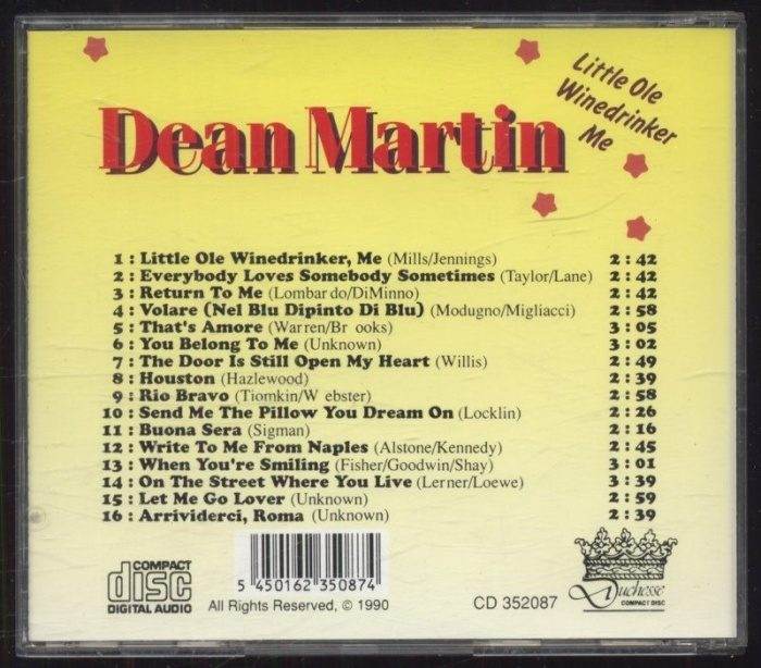 Dean Martin - Little Ole Winedrinker, Me (CD)
