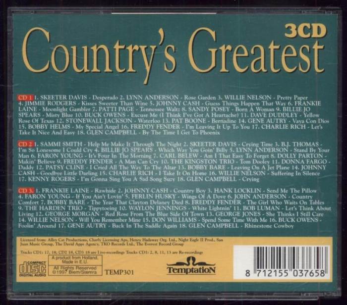Various - Country's Greatest - 54 Great Country Hits (CD)