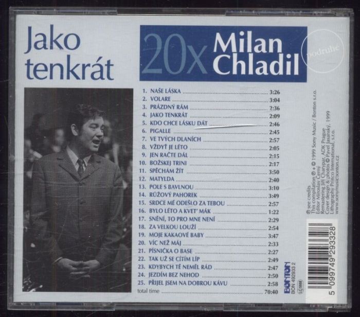 Milan Chladil - 20x Milan Chladil - Jako tenkrát (podruhé) (CD)