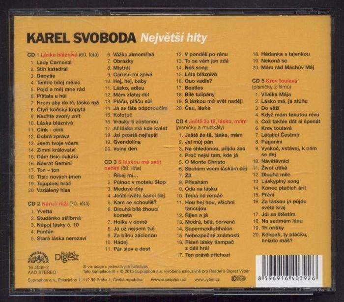 Karel Svoboda - Největší hity (5CD)