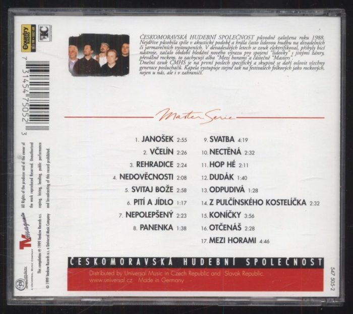 Českomoravská hudební společnost - Master serie (CD)