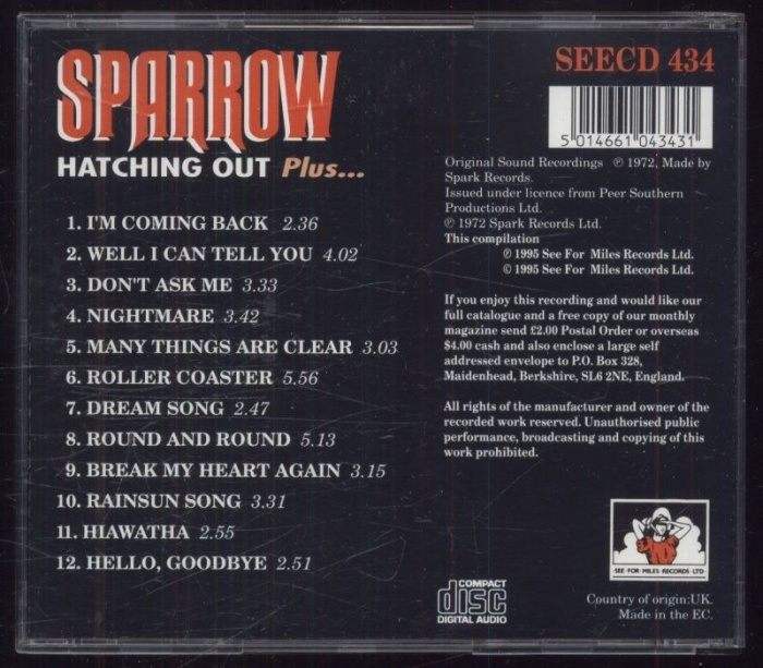 Sparrow - Hatching Out Plus… (CD)