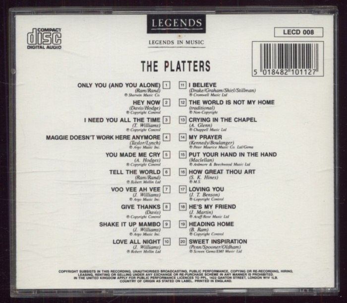 The Platters - Legends In Music (CD)