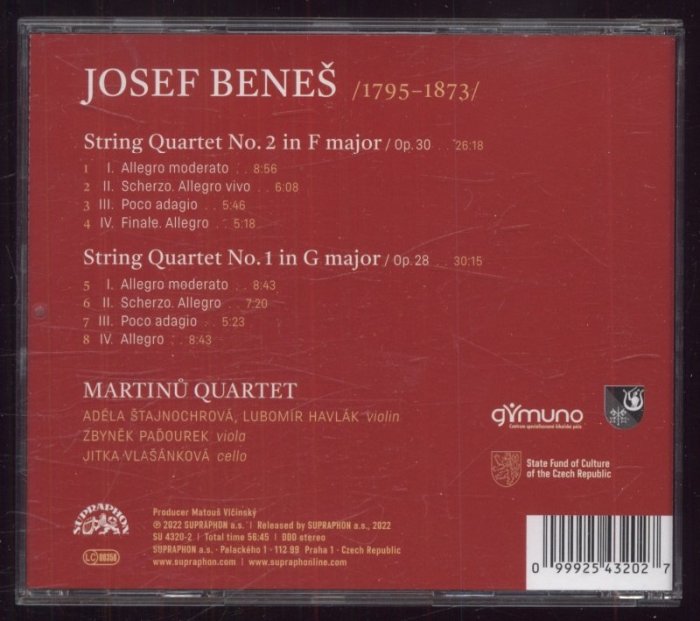 Josef Beneš - Martinů Quartet - The Complete String Quartets (CD)