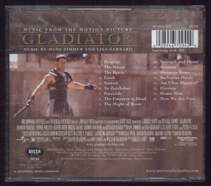 Hans Zimmer And Lisa Gerrard - Gladiator (Music From The Motion Picture) (CD)