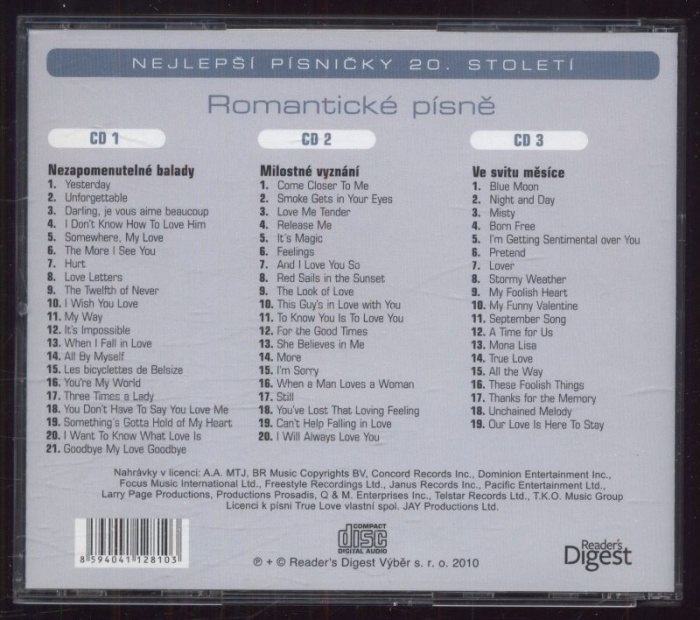 Various - Romantické písně - Nejlepší písničky 20. století (3CD)