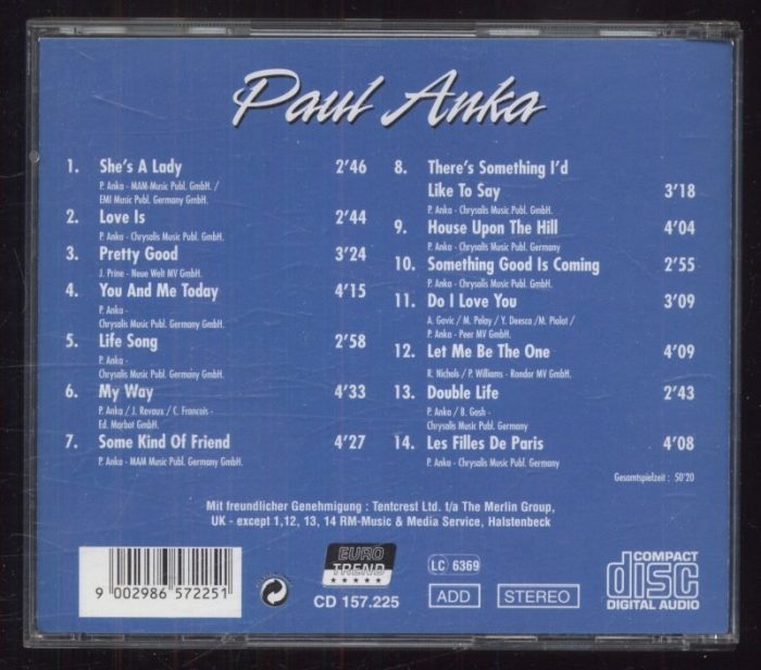 Paul Anka - She's A Lady (CD)