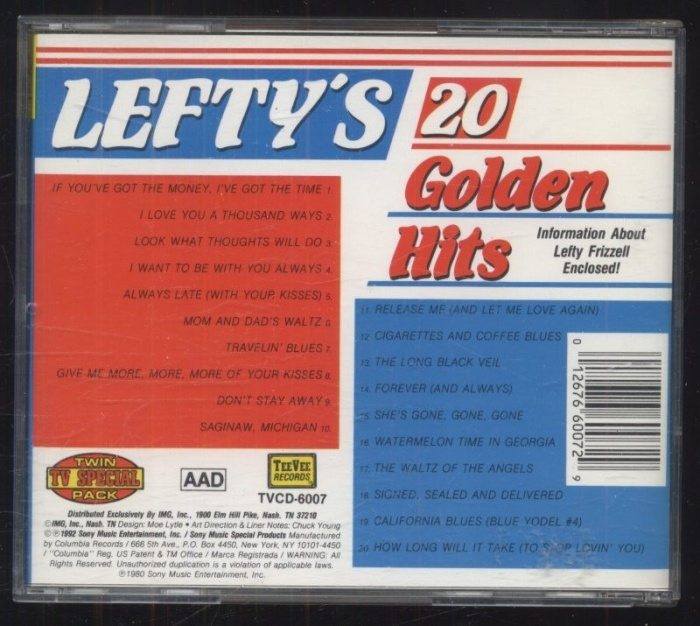 Lefty Frizzell - Lefty's 20 Golden Hits (CD)