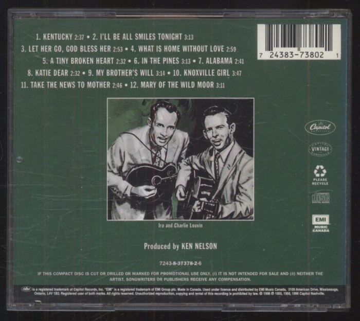 The Louvin Brothers - Tragic Songs Of Life (CD)